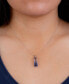 ფოტო #2 პროდუქტის Ombré Crystal Pendant Necklace in Sterling Silver, 16" + 2" extender, Created for Macy's