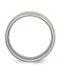 Titanium Brushed 8 mm Center Ridged Edge Wedding Band Ring