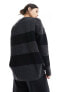 Фото #7 товара New Look oversized striped jumper in charcoal and black