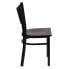 Фото #1 товара Hercules Series Black Coffee Back Metal Restaurant Chair - Mahogany Wood Seat