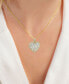 Cubic Zirconia Round & Baguette Heart Pendant Necklace in 14k Gold-Plated Sterling Silver, 16" + 2" extender