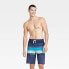 Men's 10" Ocean Striped Swim Shorts - Goodfellow & Co Dark Blue 34
