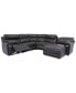 Фото #2 товара CLOSEOUT! Hutchenson 5-Pc. Leather Chaise Sectional with 2 Power Recliners