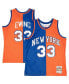 Men's Patrick Ewing Blue, Orange New York Knicks Hardwood Classics 1991-92 Split Swingman Jersey