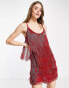 Фото #1 товара ASOS DESIGN embellished fringed mini dress in red