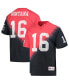 Фото #1 товара Men's Joe Montana Black, Red San Francisco 49ers Retired Player Name & Number Diagonal Tie-Dye V-Neck T-shirt