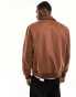 River Island suedette bomber jacket in brown