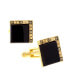Jewelry 14K Gold Plated Onyx Square Cufflinks