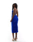 Jaded Rose backless ruched midaxi dress in midnight blue