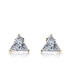 ფოტო #1 პროდუქტის Sterling Silver Cubic Zirconia Medium Triangle Earrings