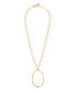Фото #1 товара ETTIKA large 18K Gold-Plated Oval Pendant Chain Link Necklace