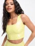 Фото #3 товара Commando co-ord faux patent leather crop top in pastel yellow
