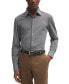 Men's Structured Performance-Stretch Fabric Slim-fit Dress Shirt