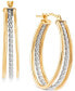 ფოტო #1 პროდუქტის Triple Hoop Earrings in 10k Two-Tone Gold (25mm)