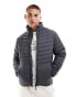 Фото #1 товара Jack & Jones packable padded jacket with stand collar in dark grey