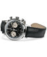ფოტო #2 პროდუქტის Men's Swiss Intra-Matic Chronograph H Black Leather Strap Watch 40mm