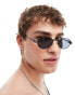 ASOS DESIGN 90's oval sunglasses with arm detail in black