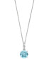 ფოტო #1 პროდუქტის Aquamarine (3/4 ct. t.w.) & Diamond Accent 18" Pendant Necklace in 14k White Gold (Also in Morganite)