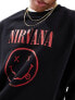 ASOS DESIGN unisex oversized sweatshirt with Nirvana graphics in black