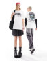 Adidas Originals unisex gothic graphic t-shirt in white weiß, XS - фото #1