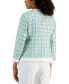 ფოტო #2 პროდუქტის Women's Plaid Framed Open-Front 3/4-Sleeve Jacket