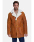 Men's Sheepskin Coat, Washed Whiskey with White Wool