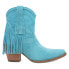 Dingo Fandango Fringe Snip Toe Cowboy Booties Womens Blue Casual Boots DI187-400
