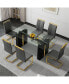 Фото #8 товара Rectangular Glass Table for 6-8 with MDF Legs