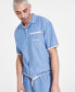 Men's Regular-Fit Button-Down Drawstring Camp Shirt