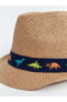 LCW Dinozor Baskılı Erkek Çocuk Hasır Fötr Şapka