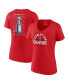 ფოტო #1 პროდუქტის Women's Red Florida Panthers 2024 Stanley Cup Champions Signature Roster V-Neck T-Shirt