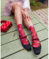 Women's Watercolor Poppy Printed Sock