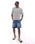 ASOS DESIGN relaxed t-shirt in loose knit navy and white stripe