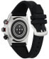 ფოტო #3 პროდუქტის Men's CZ Smart Hybrid Black Silicone Strap Smart Watch 44mm
