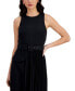 ფოტო #4 პროდუქტის Women's Belted Stretch Crepe Sunburst-Pleat Dress