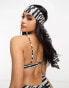 Фото #4 товара South Beach mix & match underwire bikini top in zebra print