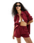 Фото #8 товара Esmee linen beach short co-ord in berry red