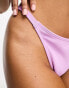 Peek & Beau Exclusive rib high leg bikini bottom in lilac