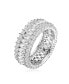 ფოტო #1 პროდუქტის Sterling Silver White Gold Plated Clear Round and Marquise Cubic Zirconia Eternity Ring