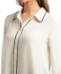 Фото #3 товара Juniors' Contrast-Piping Long-Sleeve Blouse