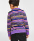 Holiday Lane Little Boys Bright Stripe Fair Isle Sweater, Created for Macy's