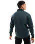 Jack & Jones 1/4 zip sweat with central logo in green