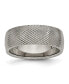 ფოტო #1 პროდუქტის Titanium Polished and Textured Wedding Band Ring