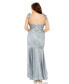 Women's Plus Size Ruched Ruffle Sleeve High Low Gown