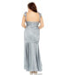 ფოტო #3 პროდუქტის Women's Plus Size Ruched Ruffle Sleeve High Low Gown