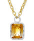 ფოტო #1 პროდუქტის Citrine (22 ct. t.w.) and Diamond Pendant in 14k Gold