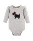 ფოტო #2 პროდუქტის Baby Girls Cotton Long-Sleeve Bodysuits, Scottie Dog, 3-Pack