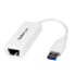 StarTech.com USB 3.0 to Gigabit Ethernet NIC Network Adapter - White - Wired - USB - Ethernet - 5000 Mbit/s - White