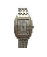 ფოტო #1 პროდუქტის Rose Gold Square and Rhinestones Metal Band Women Watch