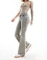 Monki Katsumi low rise flared leg jeans in beige tint Beige Tönung, W31 - фото #10